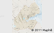 Shaded Relief Map of Djibouti, lighten