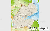 Shaded Relief Map of Djibouti, physical outside