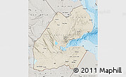 Shaded Relief Map of Djibouti, semi-desaturated, land only