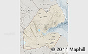 Shaded Relief Map of Djibouti, semi-desaturated
