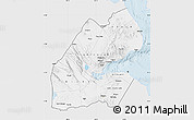 Silver Style Map of Djibouti, single color outside