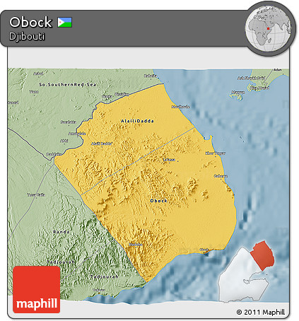 Savanna Style 3D Map of Obock