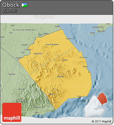 Savanna Style 3D Map of Obock