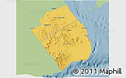 Savanna Style 3D Map of Obock, single color outside