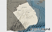 Shaded Relief 3D Map of Obock, darken