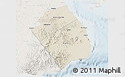 Shaded Relief 3D Map of Obock, lighten