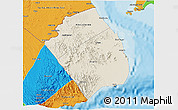 Shaded Relief 3D Map of Obock, political outside