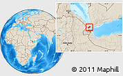 Shaded Relief Location Map of Alaili Dadda