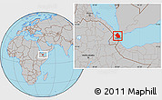 Gray Location Map of Obock