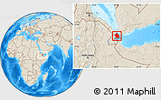 Shaded Relief Location Map of Obock