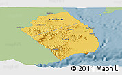 Savanna Style Panoramic Map of Obock, single color outside