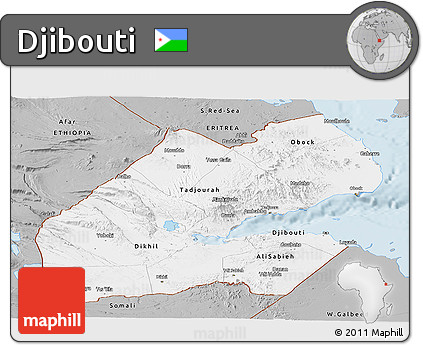 Gray Panoramic Map of Djibouti