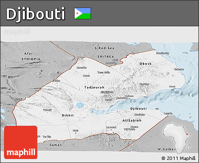 Gray Panoramic Map of Djibouti