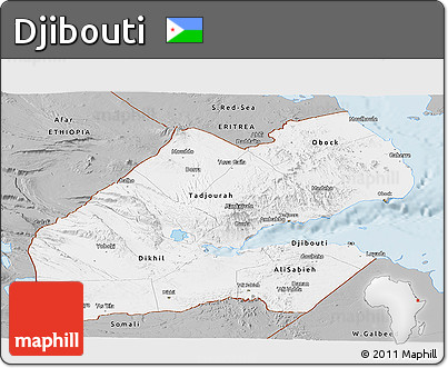 Gray Panoramic Map of Djibouti