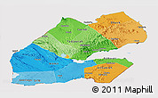 Political Panoramic Map of Djibouti, cropped outside
