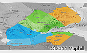Political Panoramic Map of Djibouti, desaturated