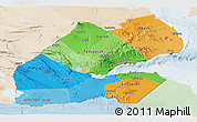 Political Panoramic Map of Djibouti, lighten