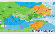 Political Panoramic Map of Djibouti, political shades outside