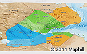 Political Panoramic Map of Djibouti, satellite outside, bathymetry sea