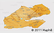 Political Shades Panoramic Map of Djibouti, cropped outside