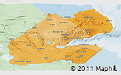 Political Shades Panoramic Map of Djibouti, lighten