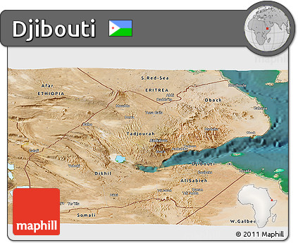 Satellite Panoramic Map of Djibouti