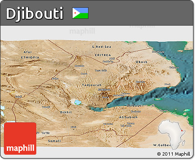 Satellite Panoramic Map of Djibouti
