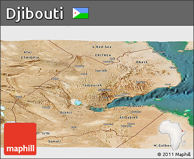 Satellite Panoramic Map of Djibouti