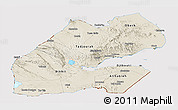 Shaded Relief Panoramic Map of Djibouti, cropped outside
