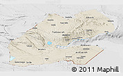 Shaded Relief Panoramic Map of Djibouti, lighten, desaturated