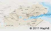Shaded Relief Panoramic Map of Djibouti, lighten, land only