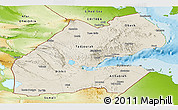 Shaded Relief Panoramic Map of Djibouti, physical outside