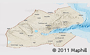 Shaded Relief Panoramic Map of Djibouti, single color outside