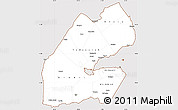 Classic Style Simple Map of Djibouti, cropped outside