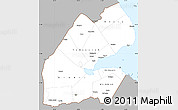 Gray Simple Map of Djibouti, single color outside