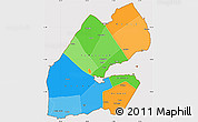 Political Simple Map of Djibouti, cropped outside