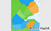 Political Simple Map of Djibouti, political shades outside