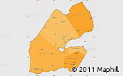 Political Shades Simple Map of Djibouti, cropped outside