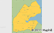 Savanna Style Simple Map of Djibouti, single color outside