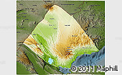 Physical 3D Map of Tadjourah, darken