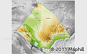 Physical 3D Map of Tadjourah, desaturated