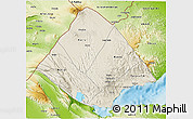 Shaded Relief 3D Map of Tadjourah, physical outside