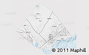 Silver Style 3D Map of Tadjourah, single color outside
