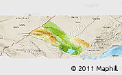 Physical Panoramic Map of Balha, shaded relief outside