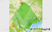 Political Shades Map of Tadjourah, physical outside