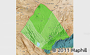 Political Shades Map of Tadjourah, satellite outside