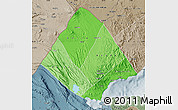 Political Shades Map of Tadjourah, semi-desaturated
