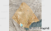 Satellite Map of Tadjourah, semi-desaturated