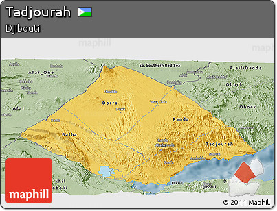 Savanna Style Panoramic Map of Tadjourah