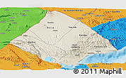 Shaded Relief Panoramic Map of Tadjourah, political outside